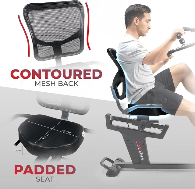 Alt view image 5 of 7 - Sunny Health & Fitness Elite Recumbent Cross Trainer & Elliptical Machine with Arm Exercisers for Home Arm/Leg Training, Easy Adjust Seat & Mesh Backrest, Free SunnyFit App Bluetooth Connectivity
