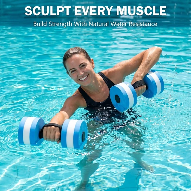 Alt view image 6 of 7 - Water Weights, 2Pcs Aquatic Dumbbell for Exercise, Water Aerobics Equipment