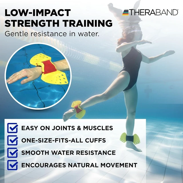 Alt view image 2 of 7 - THERABAND Aquafins Aquatic Exercise Kit, 2 Fins, Mesh Bag, Water Aerobics