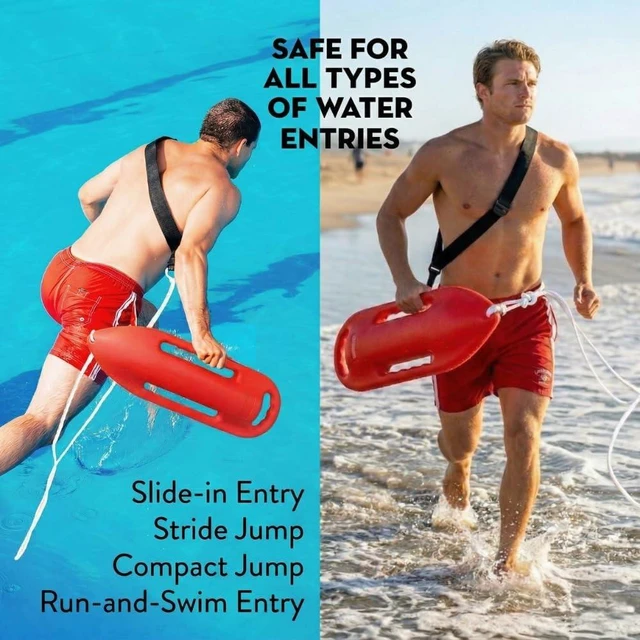 Alt view image 4 of 7 - Lifeguard Float | Professional Rescue Can | Open Water Swim Buoy | Lifeguard Rescue Can