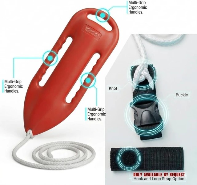 Alt view image 3 of 7 - Lifeguard Float | Professional Rescue Can | Open Water Swim Buoy | Lifeguard Rescue Can