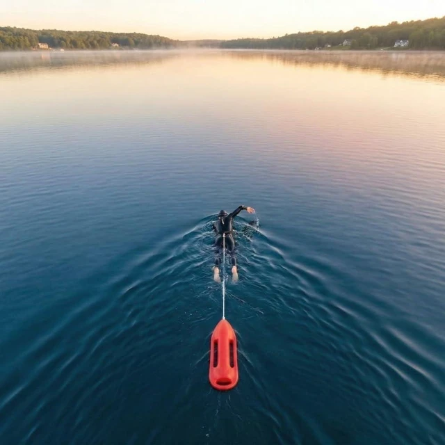 Alt view image 6 of 7 - Lifeguard Float | Professional Rescue Can | Open Water Swim Buoy | Lifeguard Rescue Can