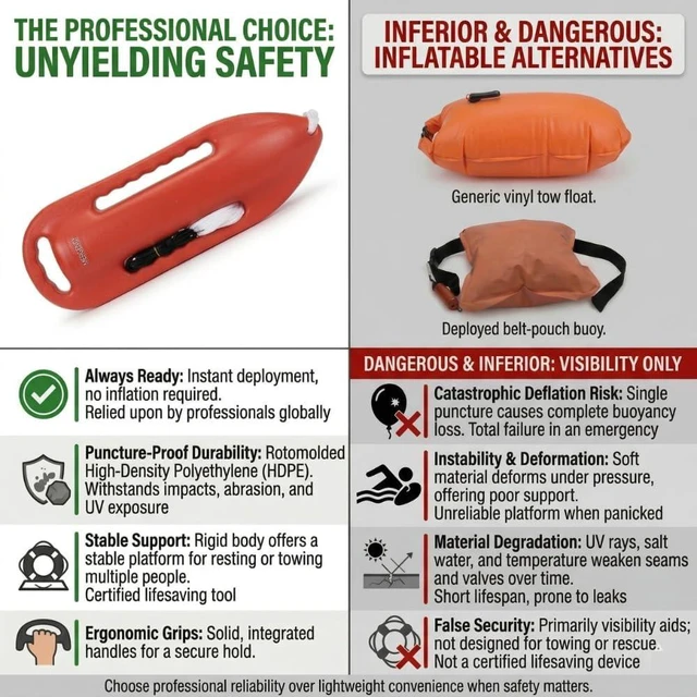 Alt view image 5 of 7 - Lifeguard Float | Professional Rescue Can | Open Water Swim Buoy | Lifeguard Rescue Can