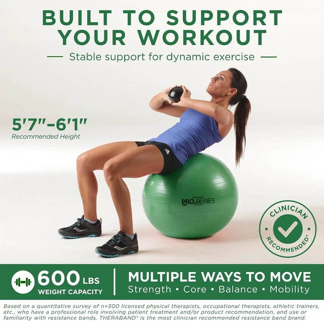Alt view image 5 of 7 - THERABAND Exercise and Stability Ball for Improved Posture, Balance, Core Fitness, Coordination and Rehab