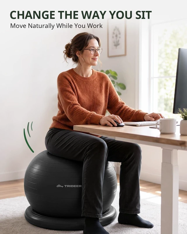 Alt view image 2 of 7 - Trideer Exercise Ball Chair Yoga Ball Chair for Office, Pregnancy & Home