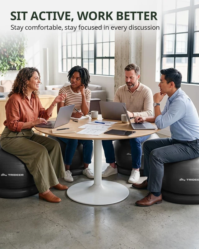Alt view image 5 of 7 - Trideer Exercise Ball Chair Yoga Ball Chair for Office, Pregnancy & Home