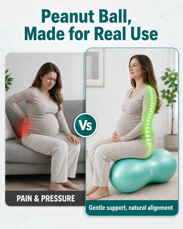 Alt view image 5 of 7 - INPANY Peanut Exercise Ball for Labor, Physical Therapy & Fitness