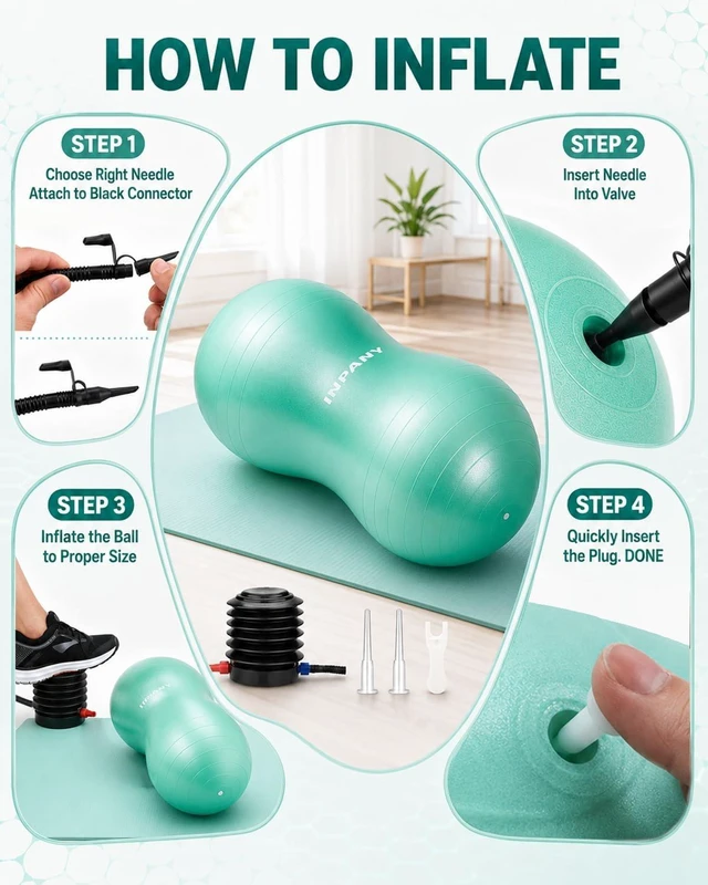 Alt view image 7 of 7 - INPANY Peanut Exercise Ball for Labor, Physical Therapy & Fitness