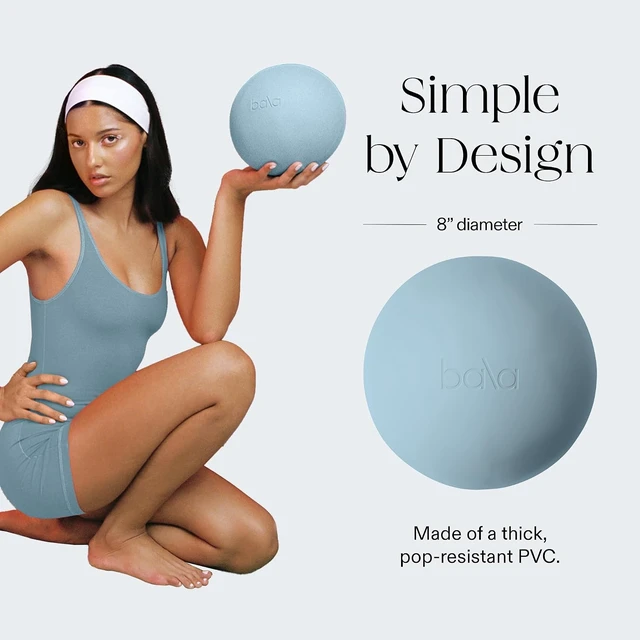 Alt view image 5 of 6 - Bala Pilates Ball, Non-Weighted Exercise Ball for Yoga & Barre - Small 8"