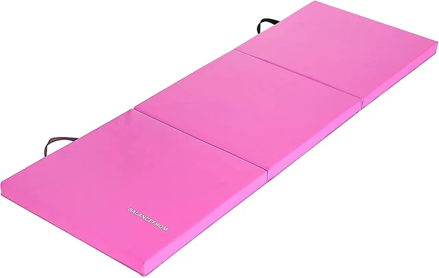 Alt view image 4 of 7 - BalanceFrom 6x2 Feet 3-Panel Folding Gymnastics Mat 2-Inch Thick Pad with Vinyl Surface and Carrying Handles for Tumbling, Yoga, Pilates, Home Workouts, and Martial Arts