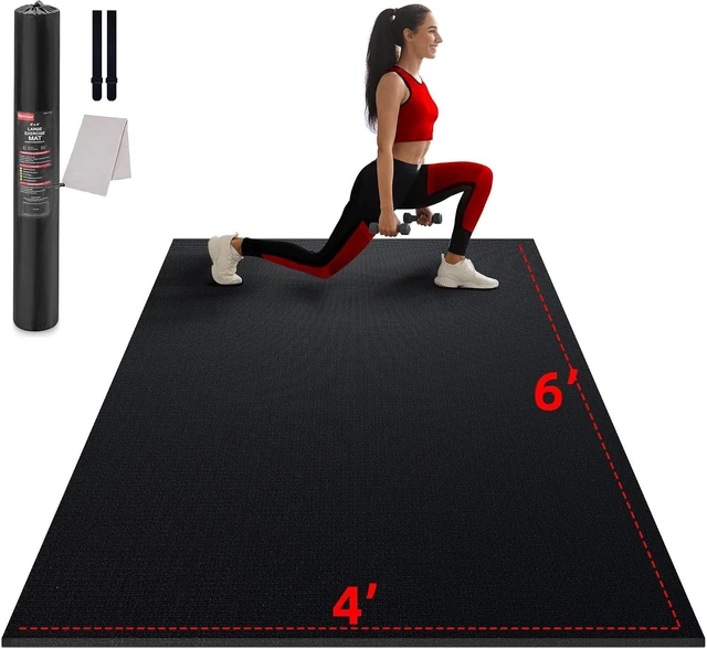 Main image of GymCope Large Exercise Mat for Home Workouts, 12x6/10x6/9x6/8x6/7x5/6x4 ft