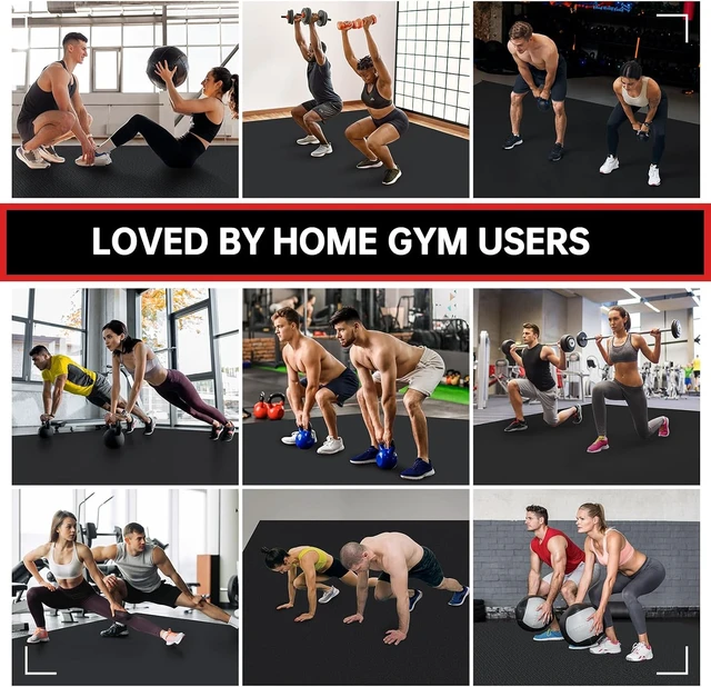 Alt view image 7 of 7 - GymCope Large Exercise Mat for Home Workouts, 12x6/10x6/9x6/8x6/7x5/6x4 ft