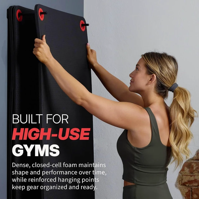 Alt view image 2 of 7 - SPRI Hanging Exercise Mats for Gyms, Closed-Cell Foam Yoga & Fitness Mats with Grommets, Thick Workout Mats for Studios & Group Fitness Classes