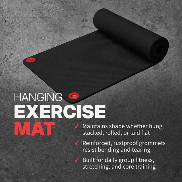 Alt view image 4 of 7 - SPRI Hanging Exercise Mats for Gyms, Closed-Cell Foam Yoga & Fitness Mats with Grommets, Thick Workout Mats for Studios & Group Fitness Classes