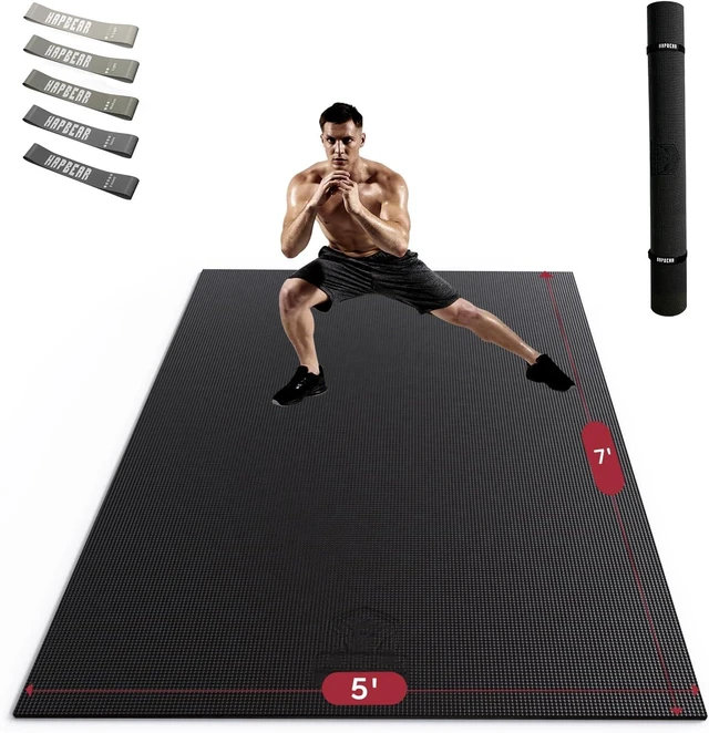 Main image of HAPBEAR Large Exercise Mat-6'x4'/7'x5'/6'x8'/6'x9'/6'x10'/6'x12'x 1/3"(8mm)