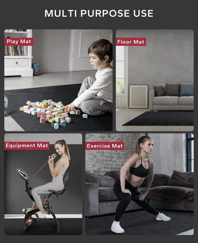 Alt view image 5 of 7 - HAPBEAR Large Exercise Mat-6'x4'/7'x5'/6'x8'/6'x9'/6'x10'/6'x12'x 1/3"(8mm)