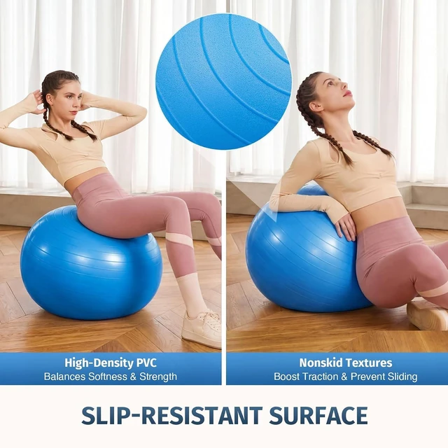 Alt view image 4 of 7 - ZELUS 23in. Balance Ball with 55cm Yoga Ball, Resist Bands & Foot Pump