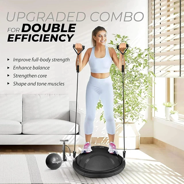 Alt view image 4 of 6 - Yes4All 880LBS Half Ball Balance Trainer, Pilates Balance & Stability Ball for Exercises, Home Gym, Floor & Full Body Workouts