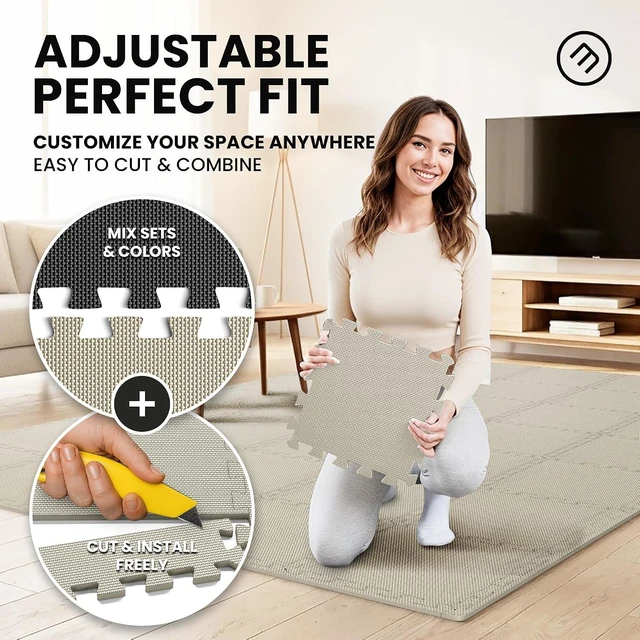 Alt view image 4 of 7 - bemaxx Gym Mats Set - EVA Interlocking Foam Floor Tiles Workout Mat Puzzle