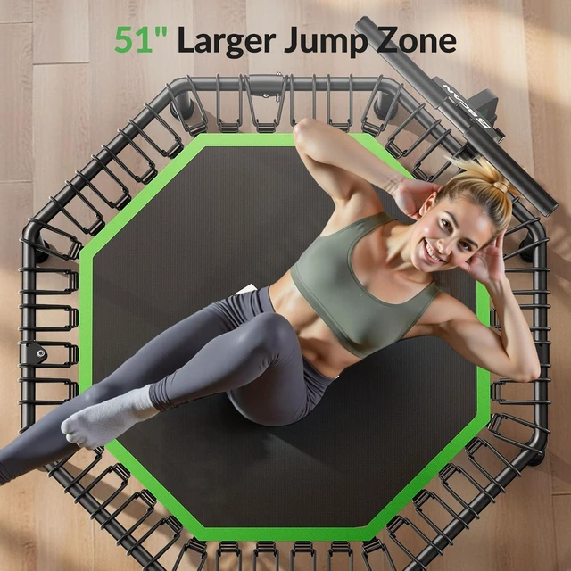 Alt view image 2 of 7 - BCAN BT3 51" Octagonal Rebounder Trampoline for Adults|Handle|FED Fitness