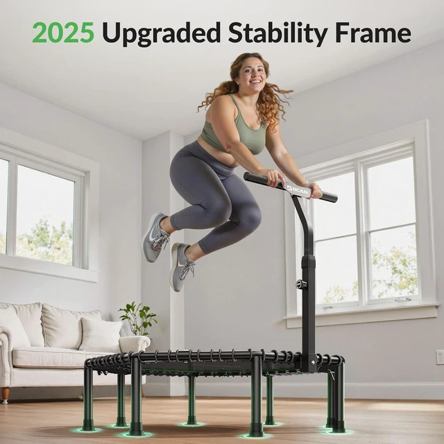 Alt view image 3 of 7 - BCAN BT3 51" Octagonal Rebounder Trampoline for Adults|Handle|FED Fitness