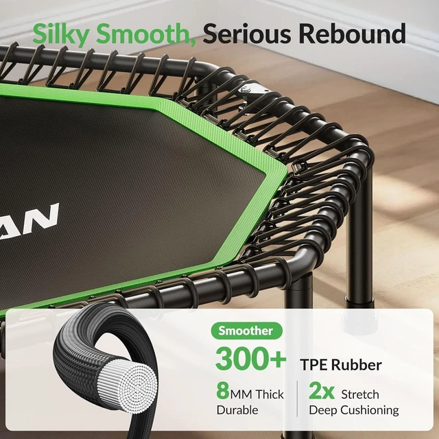 Alt view image 4 of 7 - BCAN BT3 51" Octagonal Rebounder Trampoline for Adults|Handle|FED Fitness