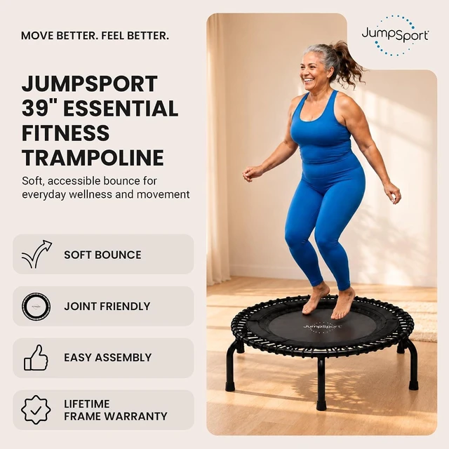 Alt view image 2 of 7 - JumpSport Workout Rebounder for Adults, Mini Fitness Trampoline