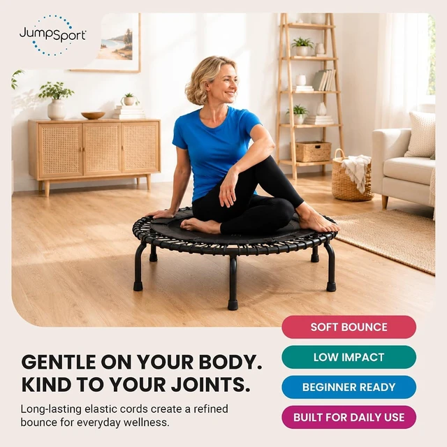 Alt view image 6 of 7 - JumpSport Workout Rebounder for Adults, Mini Fitness Trampoline