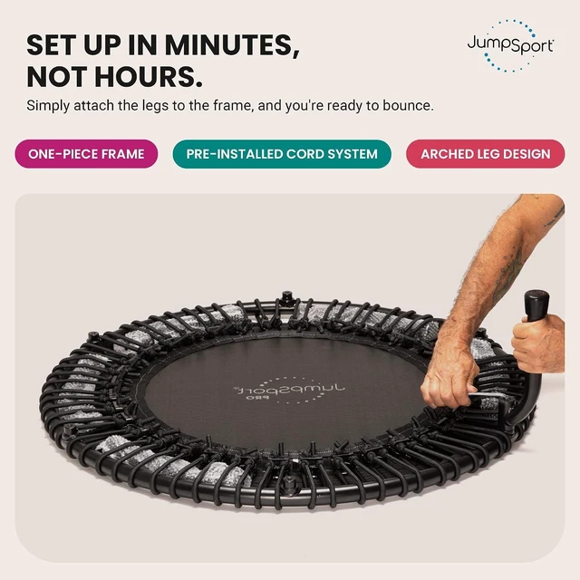 Alt view image 7 of 7 - JumpSport Workout Rebounder for Adults, Mini Fitness Trampoline