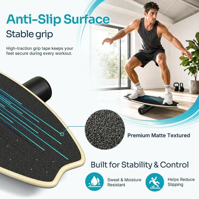 Alt view image 7 of 7 - Sportneer Balance Board - 7 Mode Wobble Board with Roller & Ball
