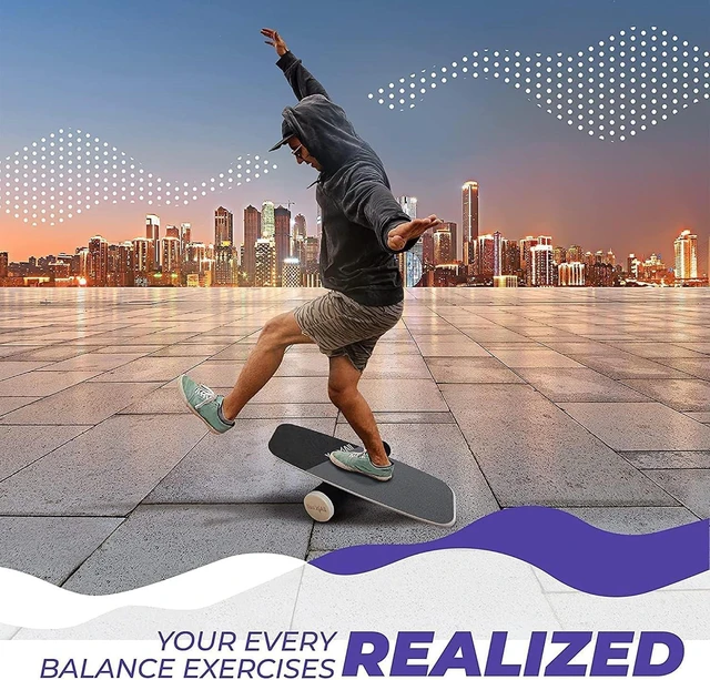 Alt view image 3 of 7 - Yes4All Balance Board Sports Trainer, Surf Trainer Board With Adjustable Stoppers, Improve Core Strength and Balance Control
