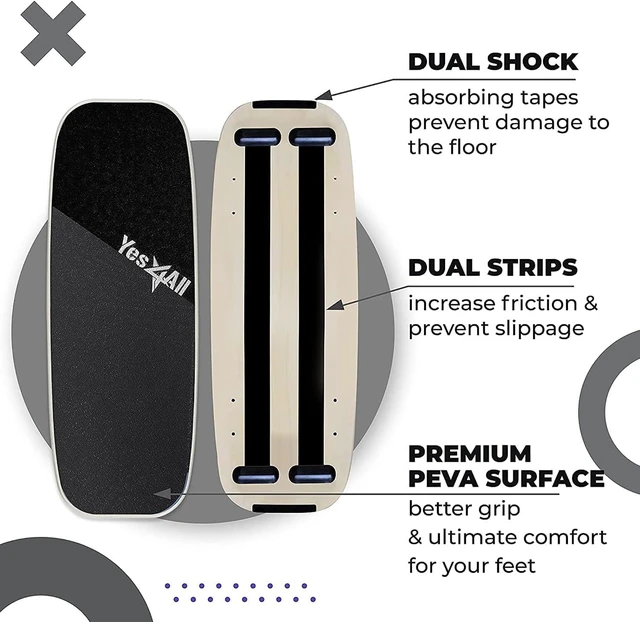 Alt view image 6 of 7 - Yes4All Balance Board Sports Trainer, Surf Trainer Board With Adjustable Stoppers, Improve Core Strength and Balance Control