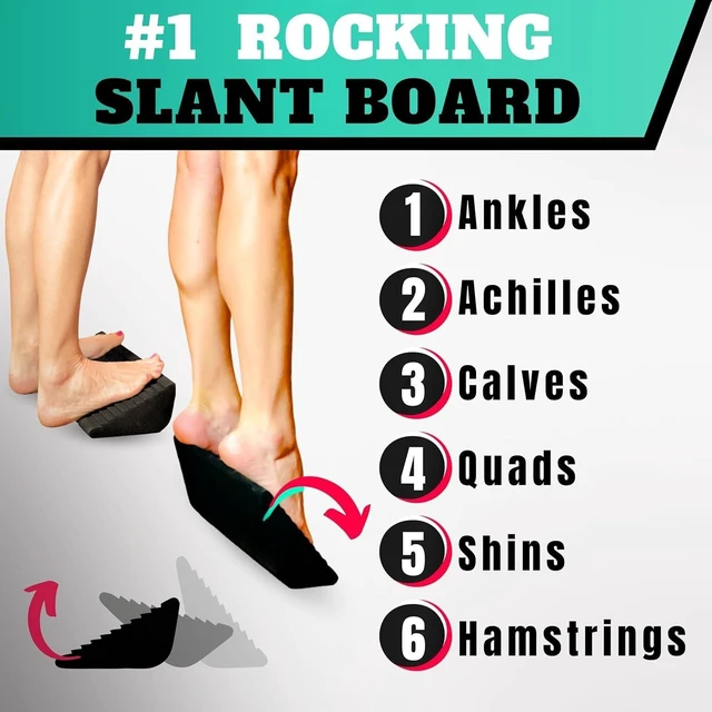 Alt view image 2 of 6 - Slant Board for Calf Stretching | Balance Board Calf Stretcher for Plantar Fasciitis Relief,Achilles Tendonitis Reliefs,Shin Splint Relief,Squat Wedge