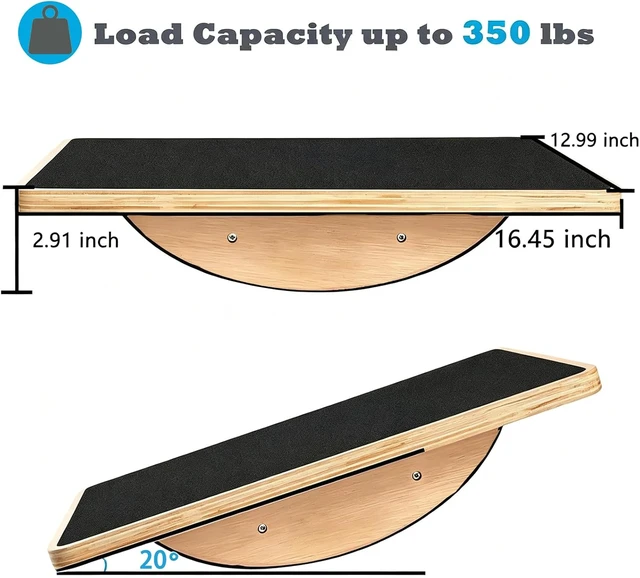 Alt view image 3 of 7 - Balance Board Wooden Wobble Board for Adults Anti-Slip Board for Physical Therapy & Core Strength, Ideal Balance Board for Standing Desk with Ankle Support