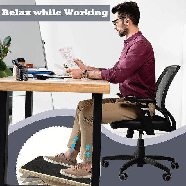 Alt view image 4 of 7 - Balance Board Wooden Wobble Board for Adults Anti-Slip Board for Physical Therapy & Core Strength, Ideal Balance Board for Standing Desk with Ankle Support