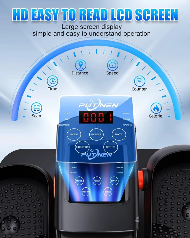 Alt view image 4 of 7 - Putnen Under Desk Elliptical Machine, Electric Leg Exerciser for Seniors