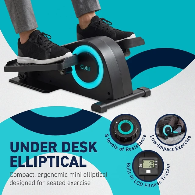 Alt view image 4 of 7 - Cubii JR1, Under Desk Elliptical, Under Desk Bike Pedal Exerciser, Seated Elliptical, Work from Home Fitness, Mini Elliptical Machines for Home Use, Cubii Exerciser for Seniors, Desk Exercise