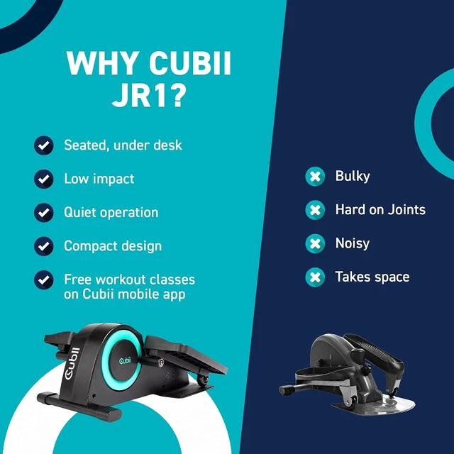 Alt view image 6 of 7 - Cubii JR1, Under Desk Elliptical, Under Desk Bike Pedal Exerciser, Seated Elliptical, Work from Home Fitness, Mini Elliptical Machines for Home Use, Cubii Exerciser for Seniors, Desk Exercise