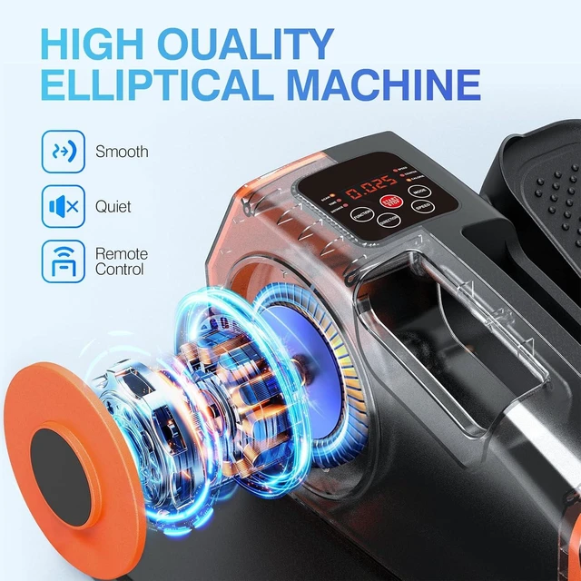 Alt view image 2 of 7 - Under Desk Elliptical, Elliptical Leg Exerciser for Seniors, Home Portable Elliptical with Remote Control and 12 Adjustable Speeds, Electric Seated Pedal Exerciser