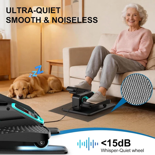 Alt view image 2 of 7 - Under Desk Elliptical Leg Exerciser While Sitting for Seniors