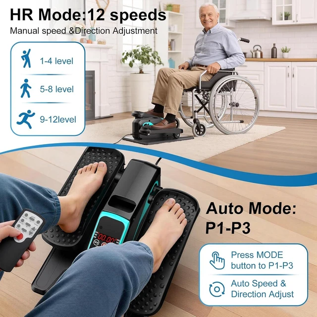 Alt view image 4 of 7 - Under Desk Elliptical Leg Exerciser While Sitting for Seniors