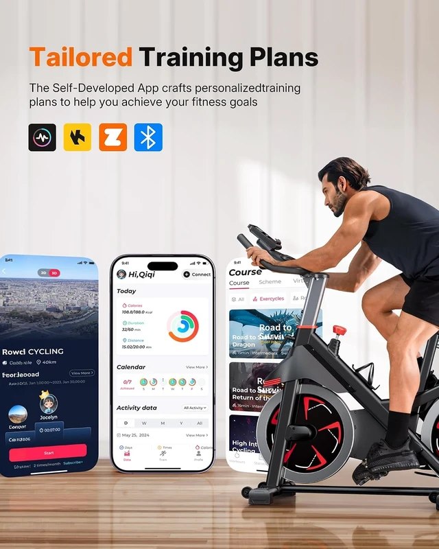 Alt view image 4 of 7 - MERACH Magnetic Exercise Bike, Heavy Duty Stationary Bike for Home Gym
