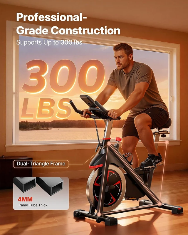 Alt view image 3 of 7 - MERACH Magnetic Exercise Bike, Heavy Duty Stationary Bike for Home Gym