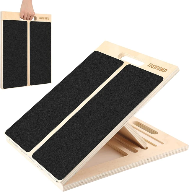 Main image of Portable Slant Board for Calf Stretching, Adjustable Wooden Calf Stretcher Incline Board, Calf Stretch Board for Squats Leg Knees Heel Ankle Stretching