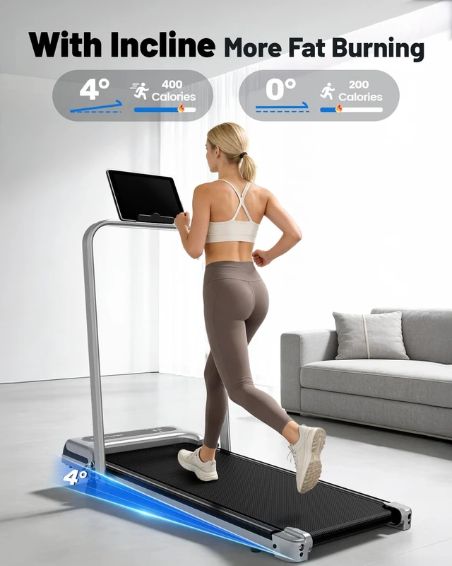 Alt view image 3 of 7 - Walking Pad Treadmill for Home, Incline Walking Pad with Handle Bar