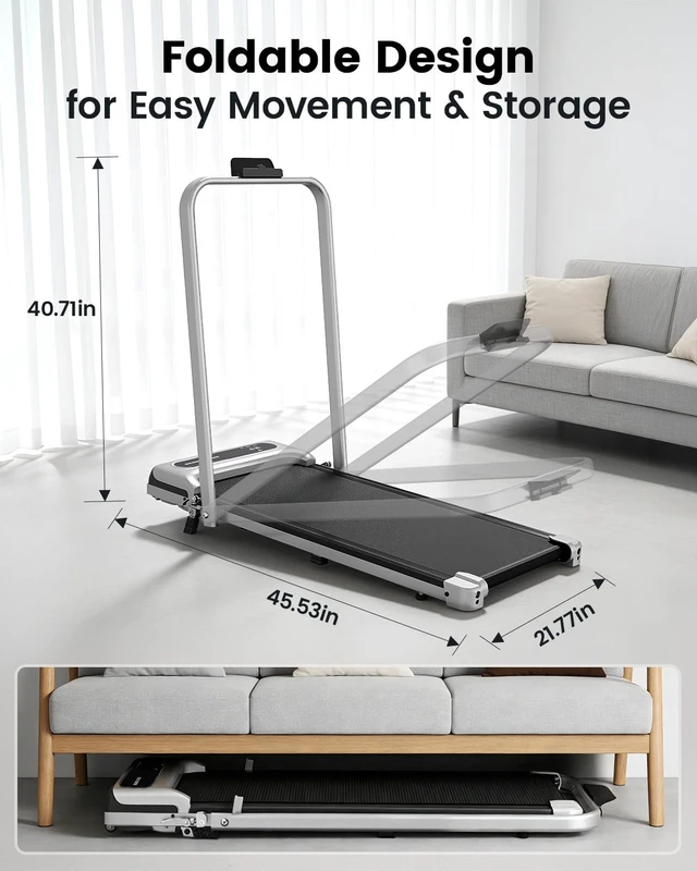 Alt view image 7 of 7 - Walking Pad Treadmill for Home, Incline Walking Pad with Handle Bar