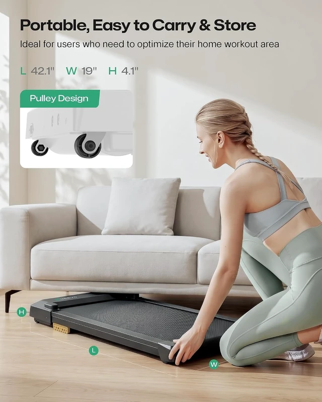 Alt view image 6 of 7 - UREVO Smart Walking Pad, Compact Under Desk Treadmill with Double Shock Absorption, Quiet Operation, Workout APP with Track Insights and MIIT Mode, Plug and Play, Remote or APP Control for Home Office