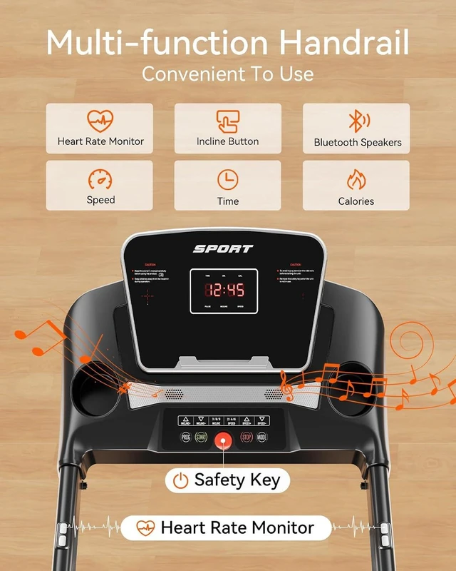 Alt view image 4 of 6 - LIJIUJIA Treadmill for Home, 15% Auto Incline, Workout Running Machine