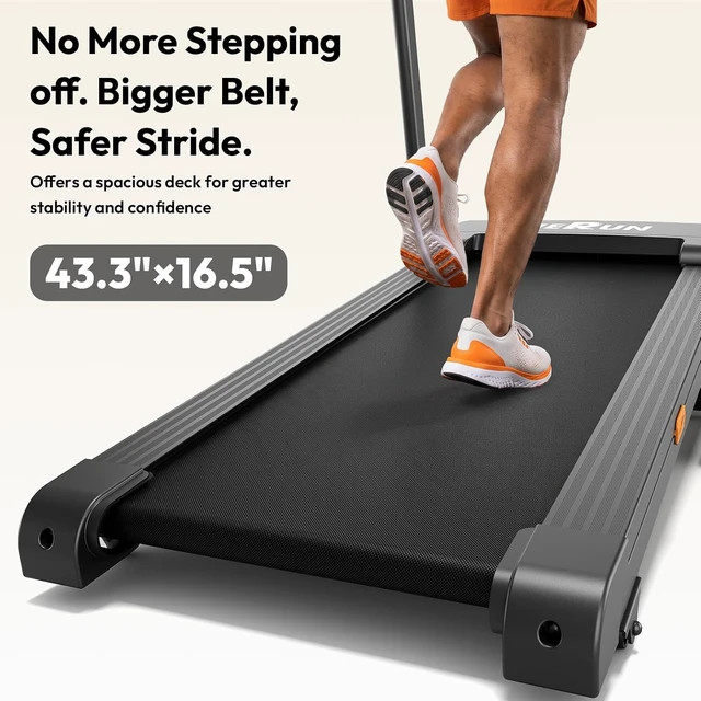 Alt view image 2 of 7 - THERUN Home Treadmill with Incline 15% Auto Adjust, 3.0 HP Treadmill with LED Strip, Heart Rate Monitoring Incline,16.5" Wider Running Belt