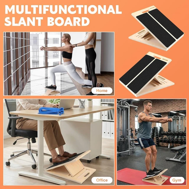 Alt view image 7 of 7 - Portable Slant Board for Calf Stretching, Adjustable Wooden Calf Stretcher Incline Board, Calf Stretch Board for Squats Leg Knees Heel Ankle Stretching
